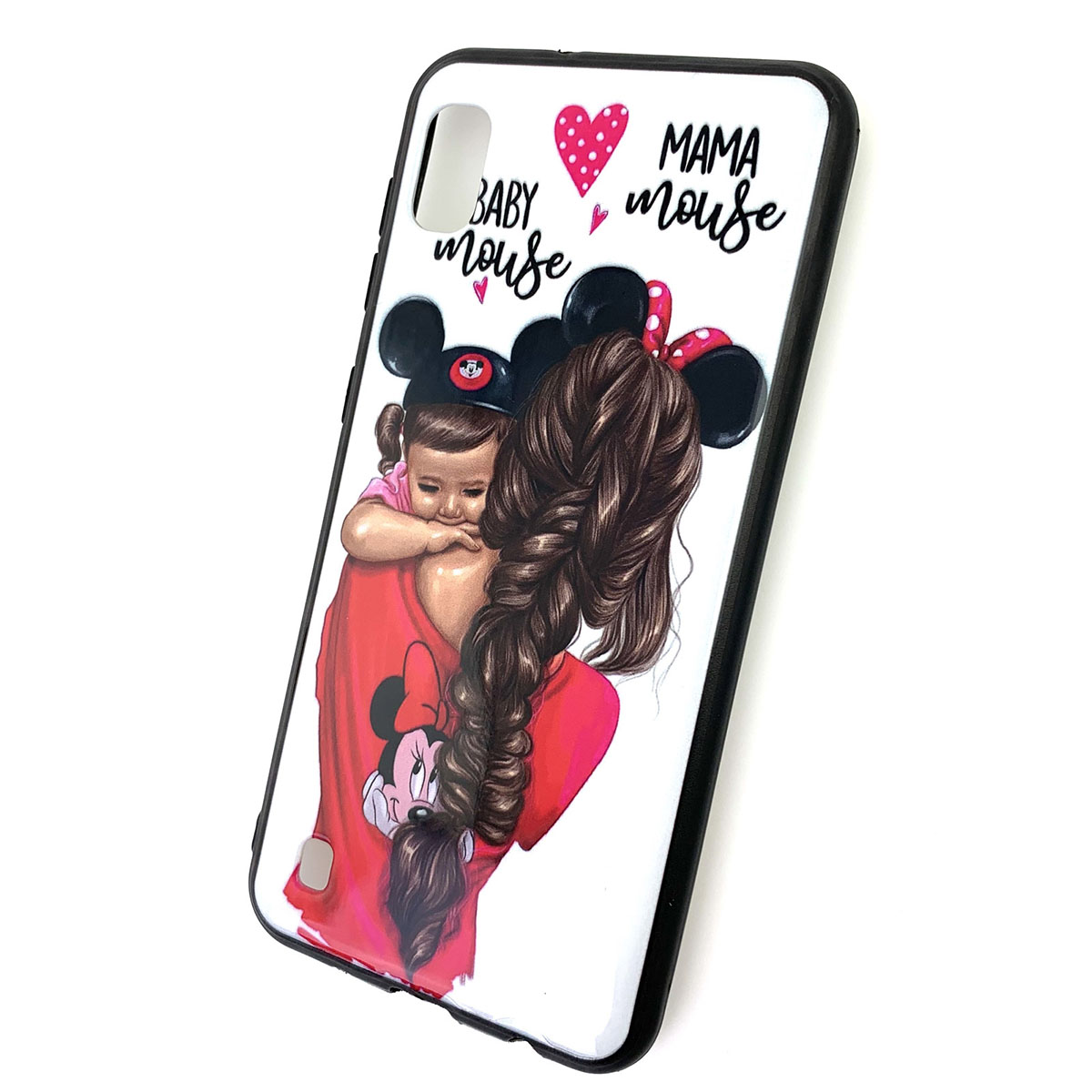 Чехол накладка для SAMSUNG Galaxy A10 (SM-A105), силикон, рисунок MAMA mouse BABY. Чехол накладка для SAMSUNG Galaxy A10 (SM-A105), силикон, рисунок MAMA mouse BABY.