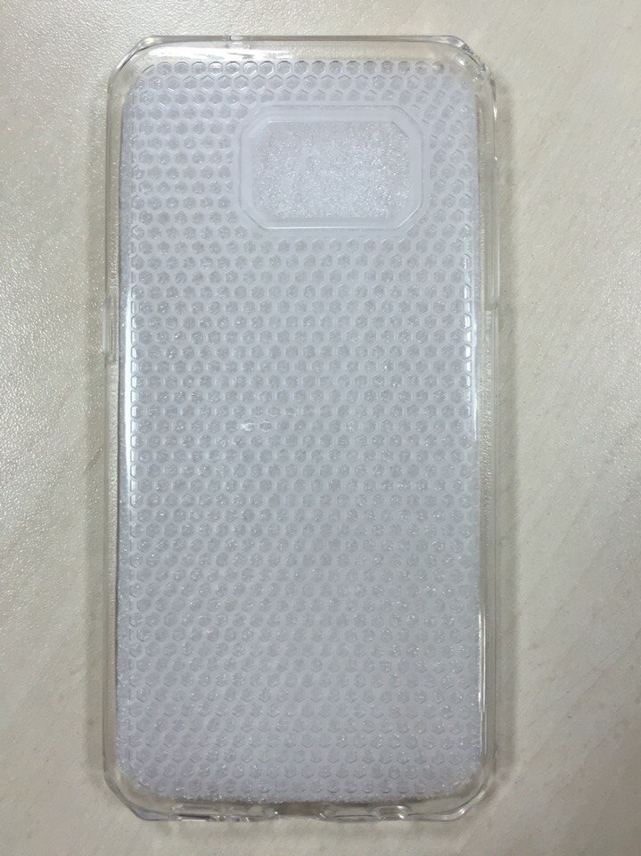 Накладка силиконовая для SAMSUNG Galaxy S7 SM-G930F "Соты" прозрачная светлая.