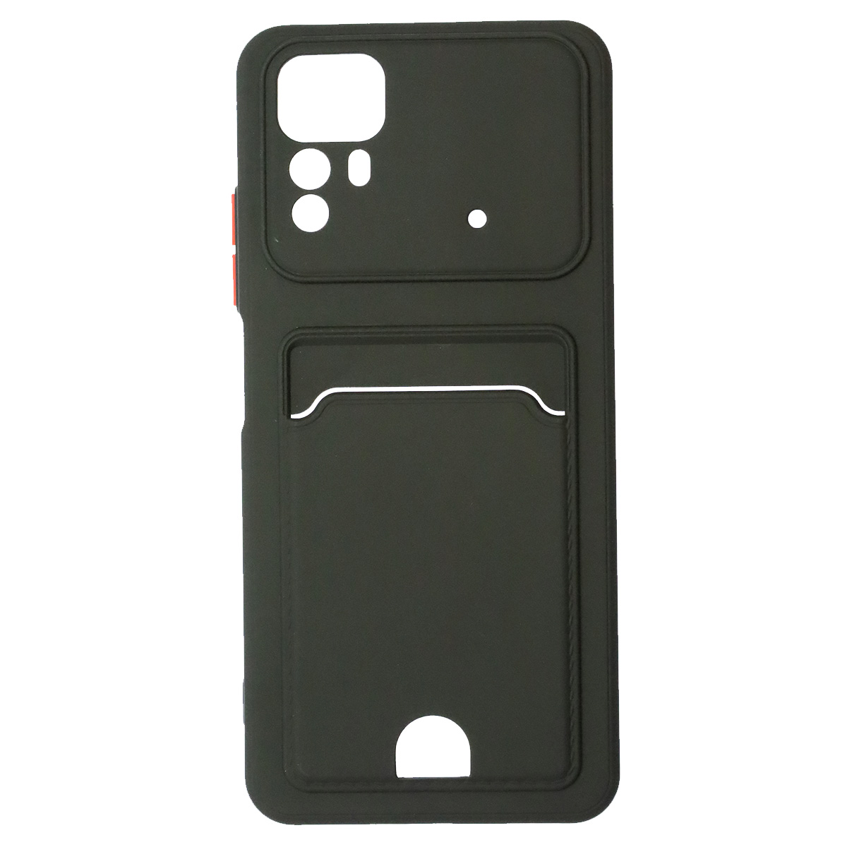 Чехол накладка BUTTON для XIAOMI Redmi Note 12S, защита камеры, силикон, отдел для карт, цвет черный
