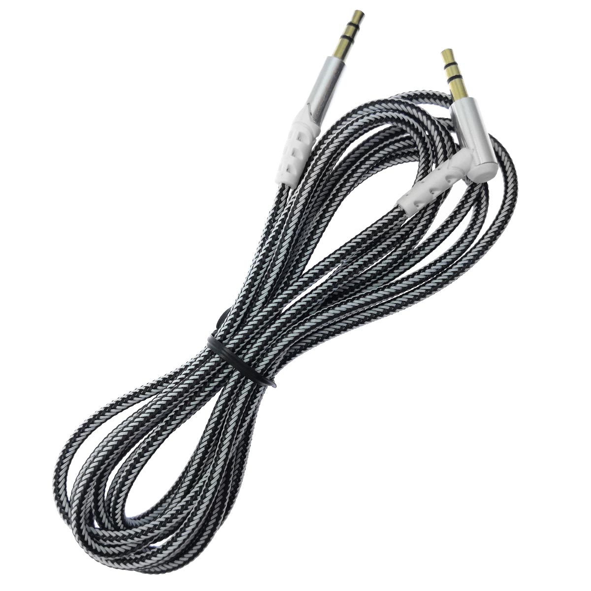 AUX-кабель MRM AX06, угловой, длина 2 метрa, цвет черно белый