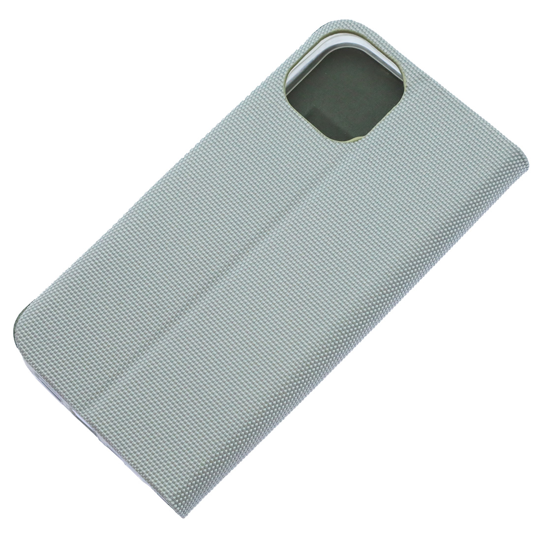 Чехол книжка MESH для APPLE iPhone 14, текстиль, силикон, бархат, визитница, цвет серый