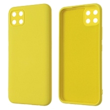 Чехол накладка NANO для Realme C11 2020, силикон, бархат, цвет желтый