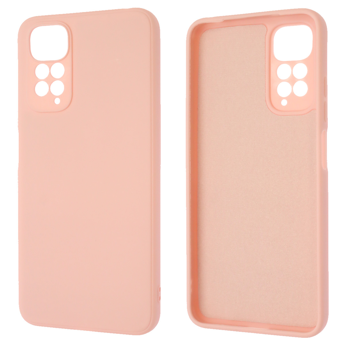 Чехол накладка для XIAOMI Redmi Note 11 4G, Redmi Note 11S, силикон, бархат, цвет розовый песок