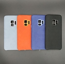 Чехол-накладка ALCANTARA для SAMSUNG S9 цвет синий ASH.