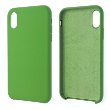 Чехол накладка Silicon Case для APPLE iPhone XR, силикон, бархат, цвет салатовый.