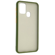 Чехол накладка SKIN SHELL для SAMSUNG Galaxy M31 (SM-M315), силикон, пластик, цвет окантовки хаки