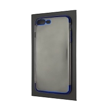 Чехол накладка для APPLE iPhone 7 Plus, 8 Plus, силикон, цвет окантовки синий