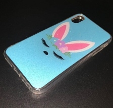 Чехол накладка для APPLE iPhone X, XS, силикон, рисунок Реснички и ушки.