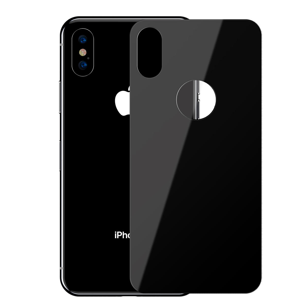 Защитное стекло для APPLE iPhone X Baseus ударопрочное 0.3mm заднее цвет чёрный. Защитное стекло для APPLE iPhone X Baseus ударопрочное 0.3mm заднее цвет чёрный.