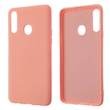 Чехол накладка NANO для SAMSUNG Galaxy A20s (SM-A207), силикон, бархат, цвет светло розовый