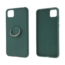 Чехол накладка RING для HUAWEI Honor 9S (DUA-LX9), Y5P 2020, силикон, кольцо держатель, цвет зеленый