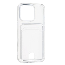 Чехол накладка CARD CASE для APPLE iPhone 16 Pro (6.3"), силикон, отдел для карт, цвет прозрачный