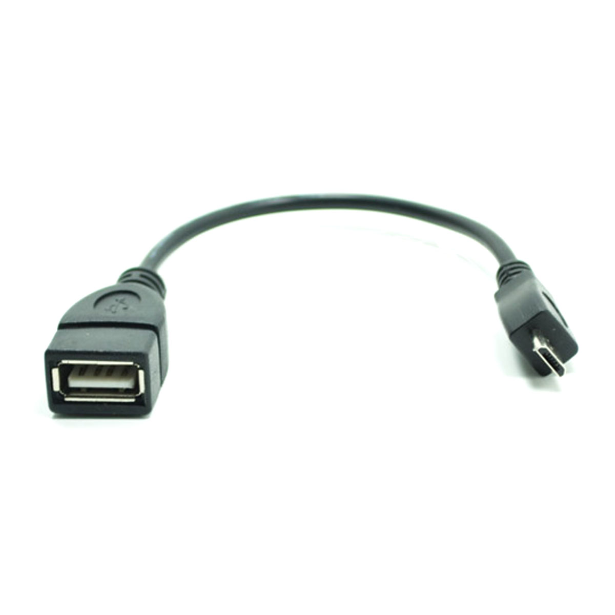 OTG переходник, адаптер, конвертер Micro USB на USB, длина 0.15 метра, цвет черный