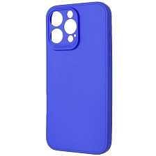 Чехол накладка для APPLE iPhone 16 Pro Max, защита камеры, силикон, цвет синий