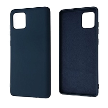 Чехол накладка NANO для SAMSUNG Galaxy A81 (SM-AN815F), Note 10 Lite (SM-N770), силикон, бархат, цвет темно синий.