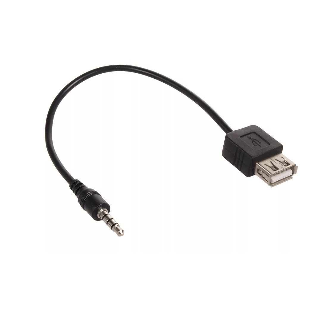 Переходник - адаптер 3.5 джек 4 pin на USB гнездо, кабель 15 см (Adapter USB typ A - Jack 3.5mm 4 pin Stereo).