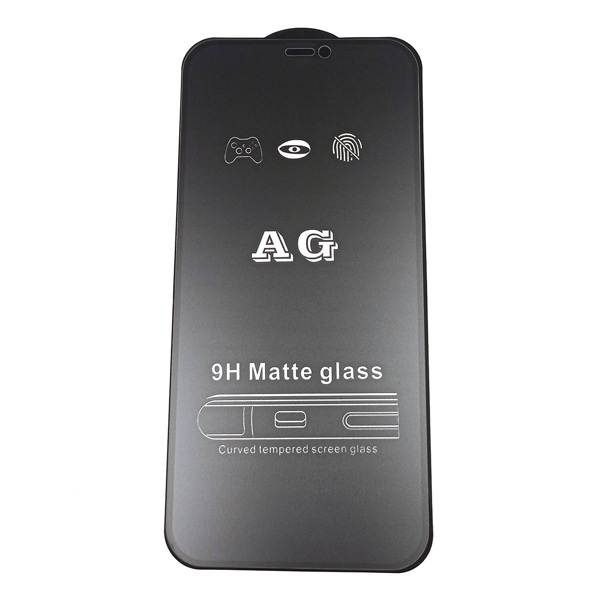 Защитное стекло AG Full Glue для APPLE iPhone 12, iPhone 12 Pro (6.1"), матовое, цвет окантовки черный