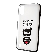 Чехол накладка для SAMSUNG Galaxy A01 (SM-A015), силикон, рисунок DON'T HATE MI BECAUSE I'M | РЕТРО 4