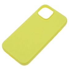 Чехол накладка NANO для APPLE iPhone 15 (6.1), силикон, бархат, цвет желтый