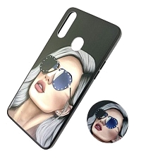 Чехол накладка для SAMSUNG Galaxy A20s (SM-A207), силикон, фактурный глянец, с поп сокетом, рисунок Barbie.