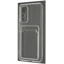 Чехол накладка CARD CASE для XIAOMI 12 Lite, силикон, отдел для карт, цвет прозрачный Чехол накладка CARD CASE для XIAOMI 12 Lite, силикон, отдел для карт, цвет прозрачный