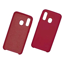 Чехол накладка Silicon Cover для SAMSUNG Galaxy A40 (SM-A405), силикон, бархат, цвет бордовый.