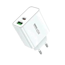 СЗУ (Сетевое зарядное устройство) REMAX RP-U125, 65W, 1 USB Type C, 1 USB A, PD3.0, QC3.0, цвет белый СЗУ (Сетевое зарядное устройство) REMAX RP-U125, 65W, 1 USB Type C, 1 USB A, PD3.0, QC3.0, цвет белый