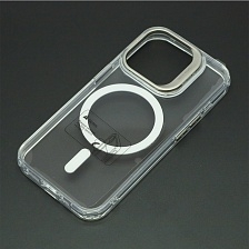 Чехол накладка Sky Armor с поддержкой MagSafe для APPLE iPhone 15 Pro, подставка, цвет прозрачный Чехол накладка Sky Armor с поддержкой MagSafe для APPLE iPhone 15 Pro, подставка, цвет прозрачный