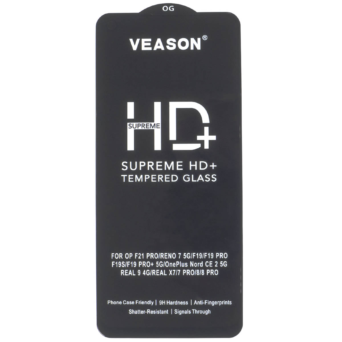 Защитное стекло VEASON HD+ для Realme 8, Realme 8 Pro, цвет окантовки черный