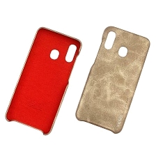 Чехол накладка X-Level VINTAGE для SAMSUNG Galaxy A20 (SM-A205), A30 (SM-A305), экокожа, силикон, цвет золотистый.