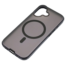 Чехол накладка NEW с поддержкой Magsafe для APPLE iPhone 17, iPhone 18, матовый, силикон, пластик, цвет прозрачно черный