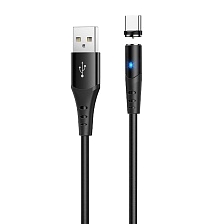 Магнитный зарядный кабель HOCO X60 Honorific, Type C, 2 A, длина 1 метр, цвет черный | Все по 150