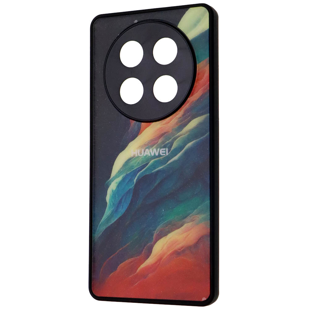 Чехол накладка для Honor X9c, пластик, силикон, защита камеры, рисунок Акварельные лепестки