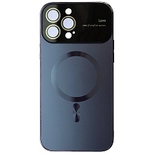 Чехол накладка AUTO FOCUS с поддержкой MagSafe для APPLE iPhone 13 PRO MAX (6.7"), силикон, стекло, защита камеры, цвет темно фиолетовый