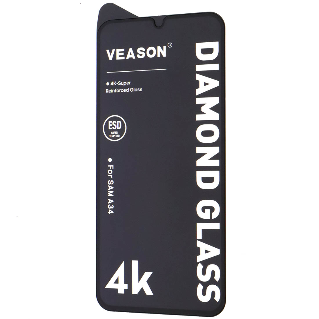 Защитное стекло VEASON Diamond Glass для SAMSUNG Galaxy A34, цвет окантовки черный