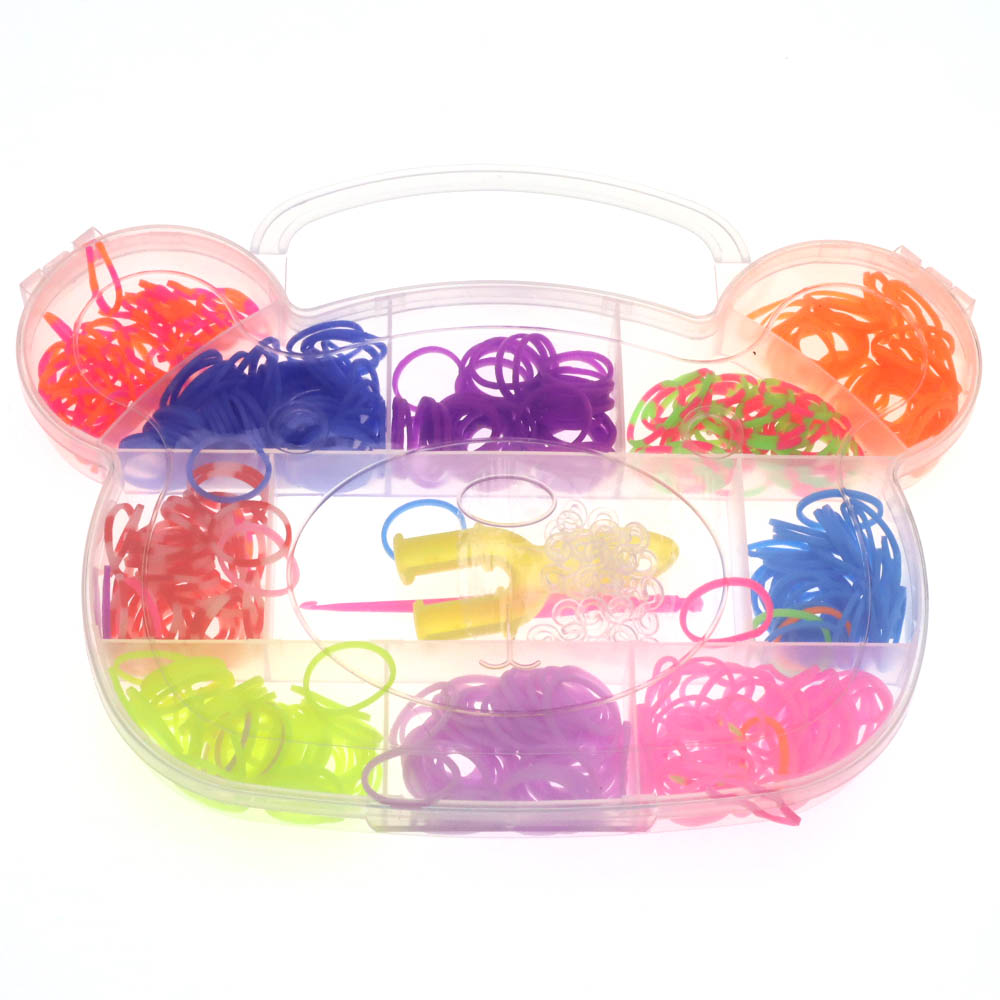 Набор в форме мишки для плетения браслетов, 10 цветов