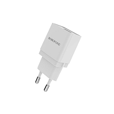 СЗУ (Cетевое зарядное устройство) BOROFONE BA19A Nimble, 1А, 1 USB, цвет белый