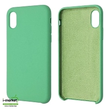 Чехол накладка Silicon Case для APPLE iPhone X, iPhone XS, силикон, бархат, цвет мятный