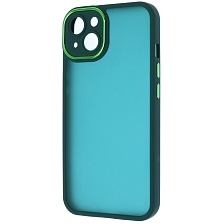 Чехол накладка KING для APPLE iPhone 13 (6.1"), силикон, пластик, защита камеры, цвет окантовки темно зеленый