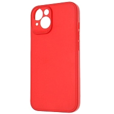 Чехол накладка для APPLE iPhone 14, защита камеры, силикон, цвет красный