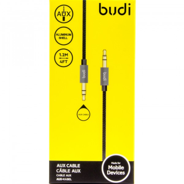 Кабель AUX BUDI DC12712B, длина 1.2 метра, цвет черный Кабель AUX BUDI DC12712B, длина 1.2 метра, цвет черный