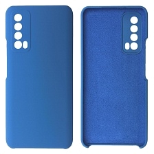 Чехол накладка Silicon Cover для HUAWEI P Smart 2021, силикон, бархат, цвет синий