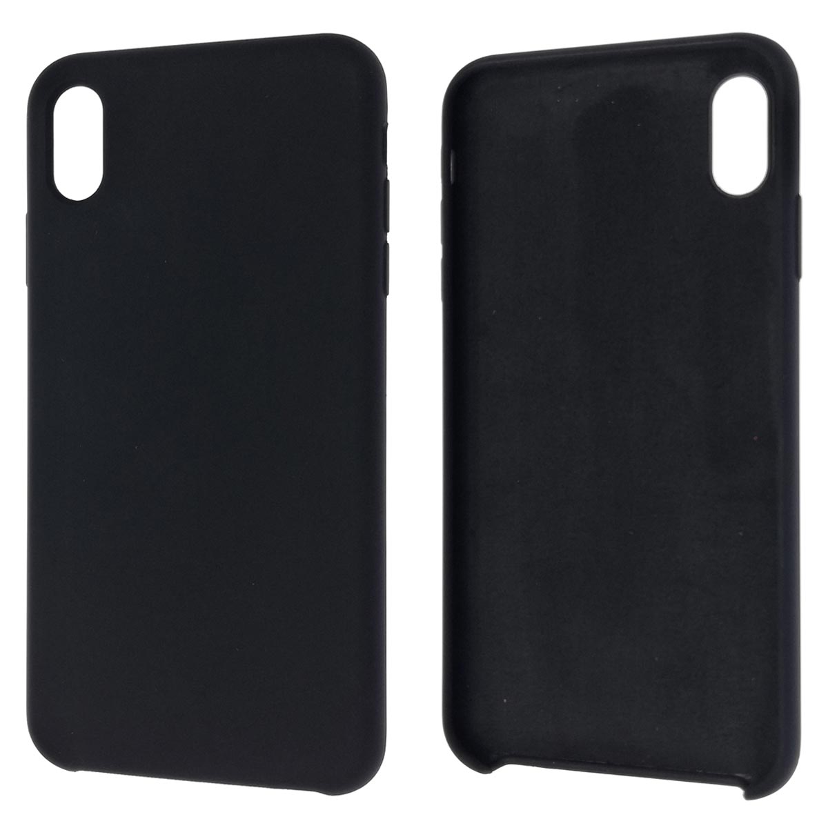 Чехол накладка Silicon Case для APPLE iPhone XS MAX, силикон, бархат, цвет черный