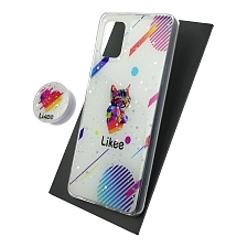 Чехол накладка для SAMSUNG Galaxy A31 (SM-A315), силикон, фактурный глянец, с поп сокетом, рисунок Likee