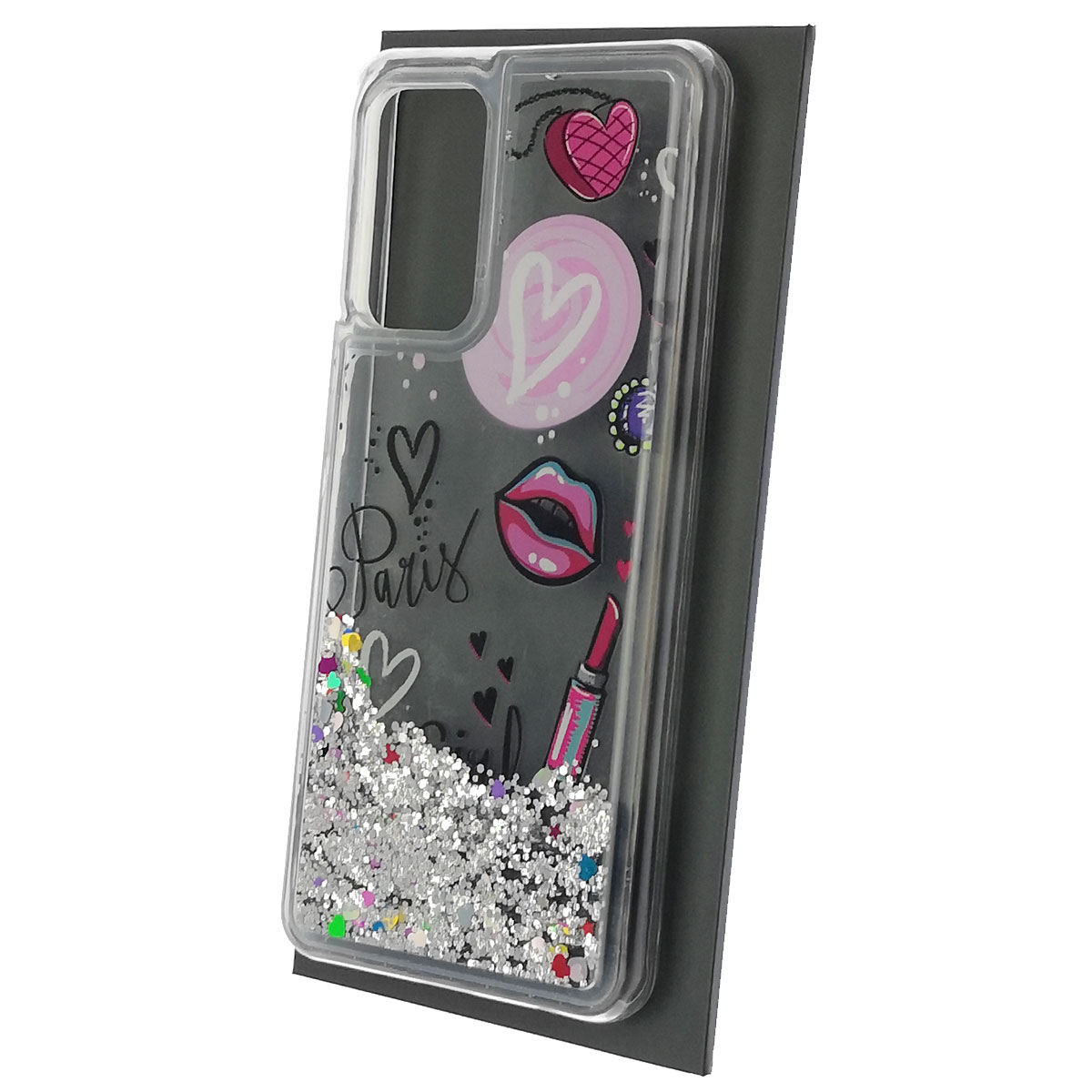 Чехол накладка для SAMSUNG Galaxy A52 (SM-A525F), силикон, переливашка, рисунок Paris, губки, помада