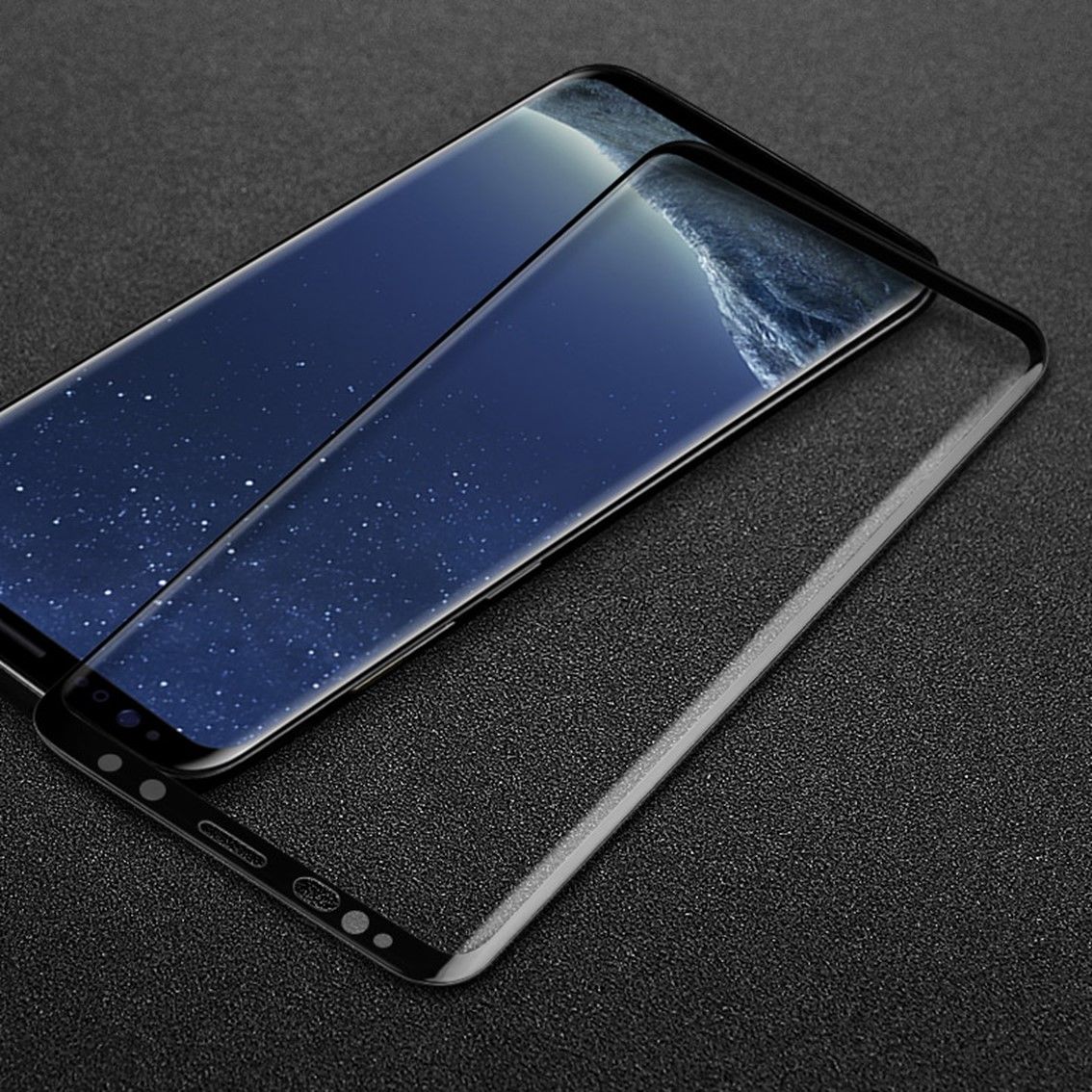 Защитное стекло 5D для SAMSUNG Galaxy S9 SM-G960 чёрный кант Monarch.