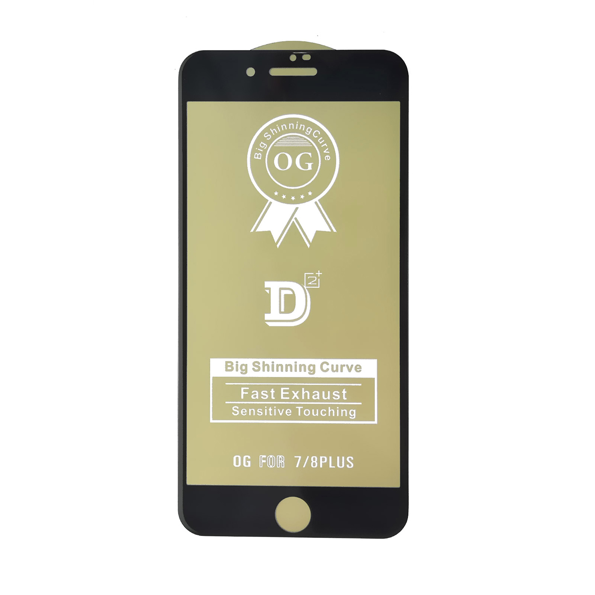Защитное стекло D2+ PREMIUM для APPLE iPhone 7 Plus, iPhone 8 Plus, цвет окантовки черный.