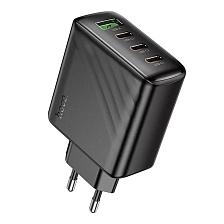 СЗУ (Сетевое зарядное устройство) HOCO CS27A Supply, 3 USB Type C, 1 USB A, PD67W, QC3.0 18W, цвет черный СЗУ (Сетевое зарядное устройство) HOCO CS27A Supply, 3 USB Type C, 1 USB A, PD67W, QC3.0 18W, цвет черный