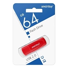 Флешка USB 2.0 64GB SMARTBUY Scout, цвет красный