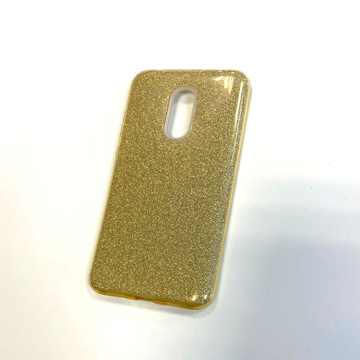 Чехол накладка для XIAOMI Redmi 5 Plus, силикон, блестки, цвет золотистый